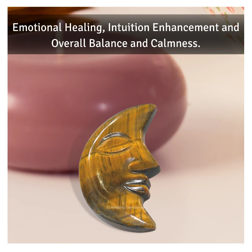 Tiger Eye Crescent Moon