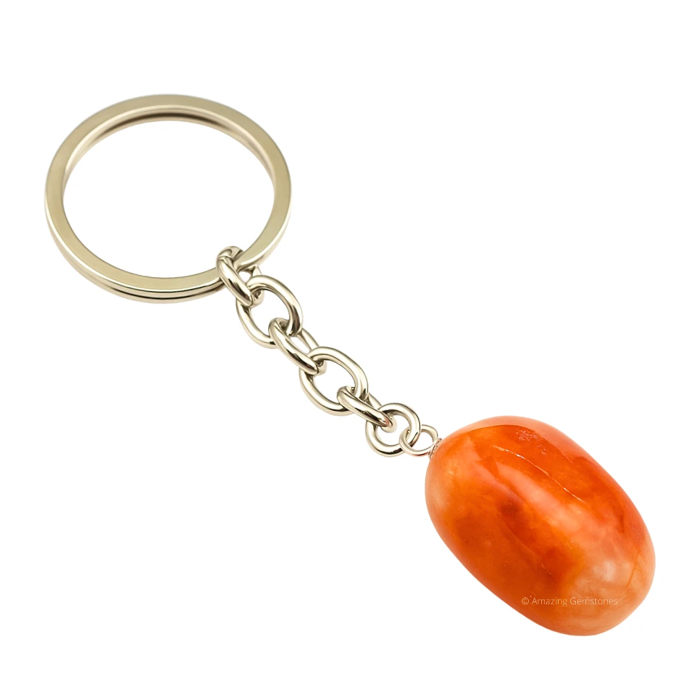 Carnelian Keychain Keys Holder (Tumble)