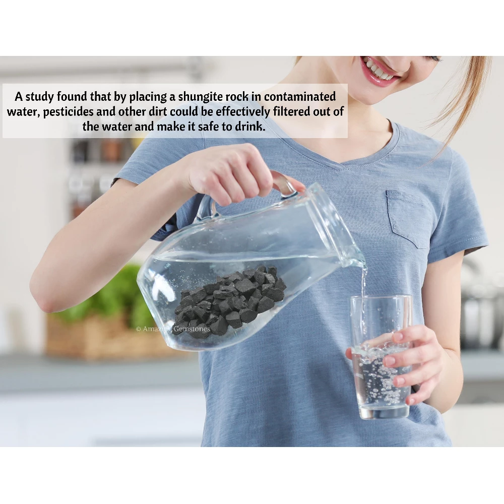 Shungite Raw Stones for Water Purification - 30 to 70mm (5 Pieces)
