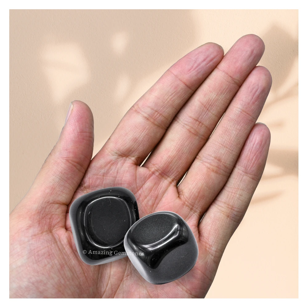 Tumbled Black Obsidian Stone Crystals (1 oz)