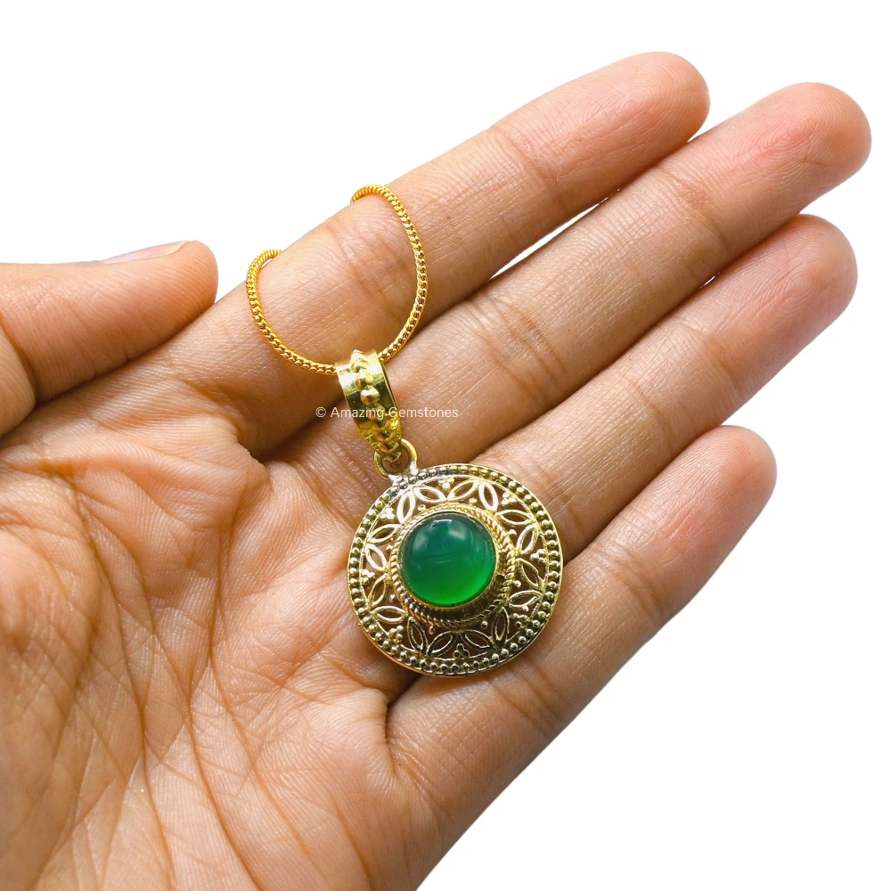 Green Onyx Bead Necklace Premium