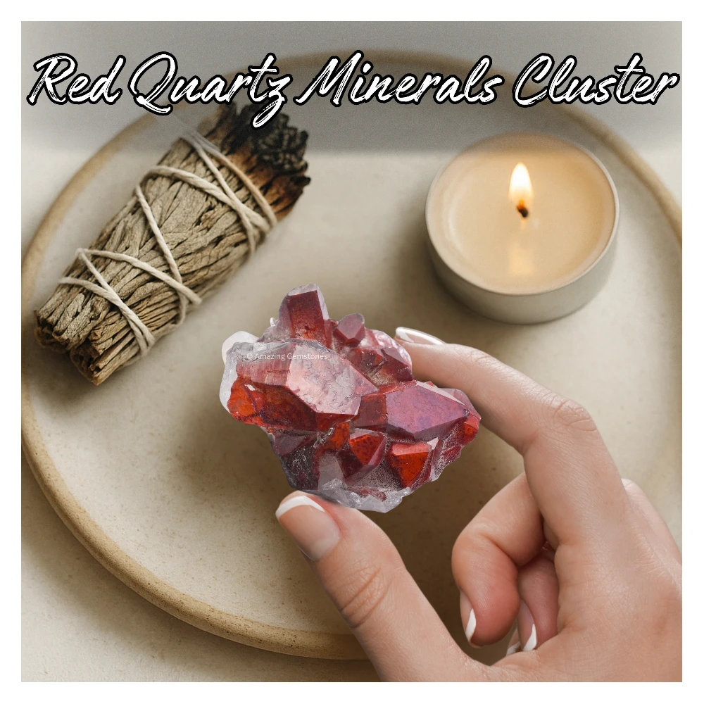 Red Hematoid Quartz Crystal Mineral Specimen (Small)