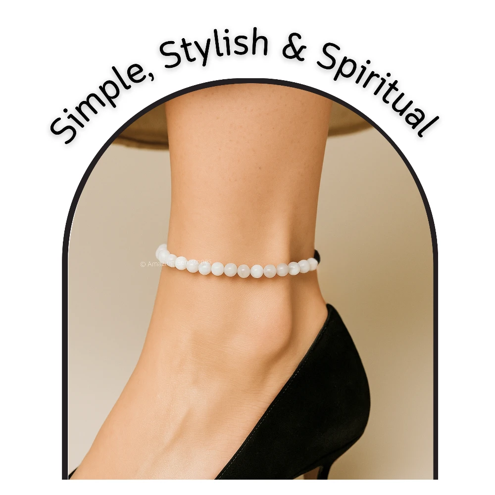 Rainbow Moonstone Anklet (Without Knot)