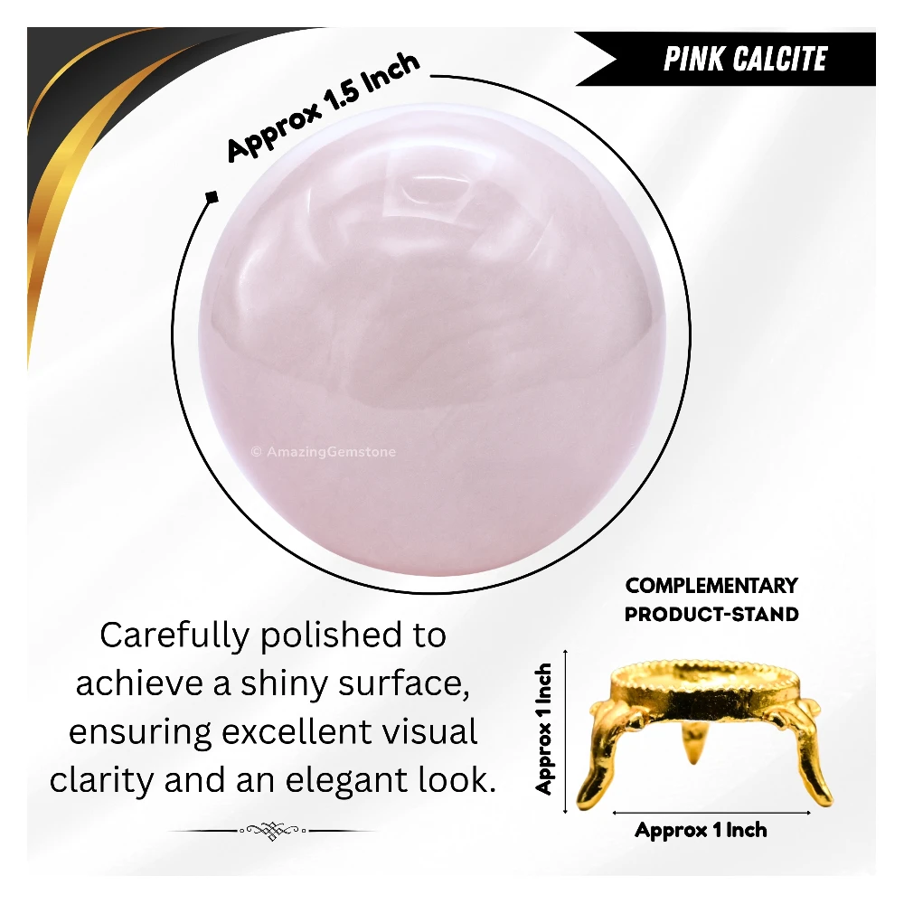Pink Calcite Sphere (1.5 Inch)