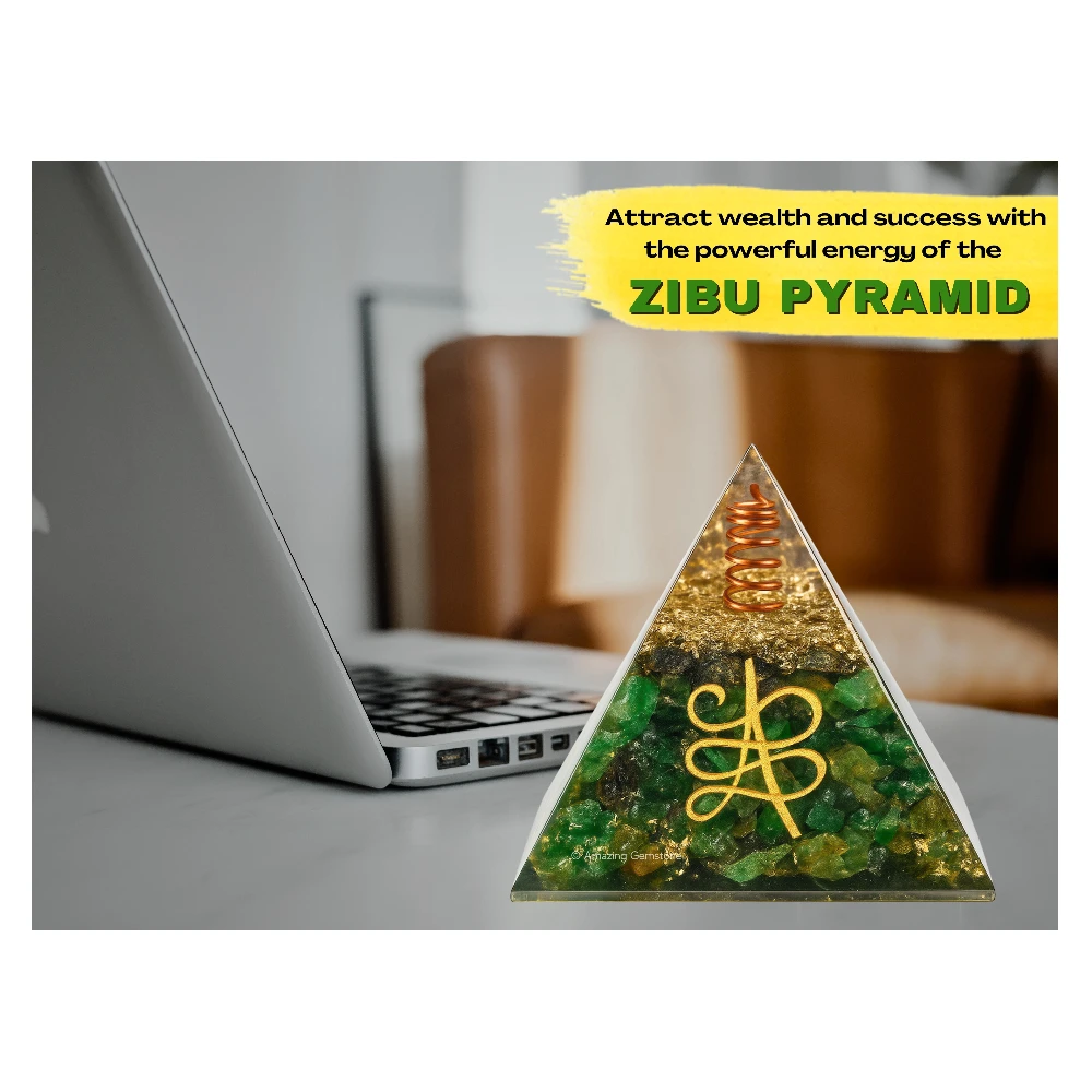 Zibu Money Green Aventurine Orgone Pyramid