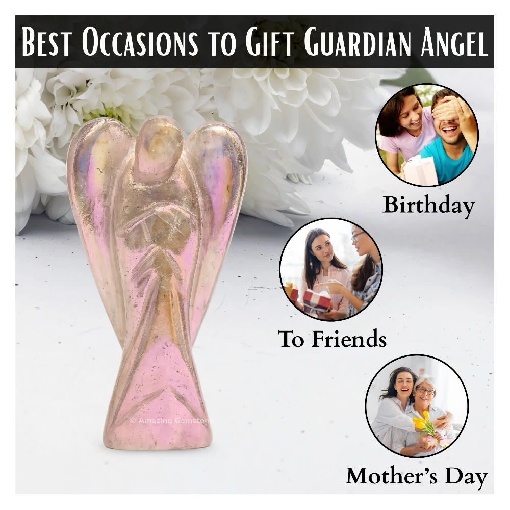 Angel Aura Rose Quartz Angel Figurine (2 Inch)