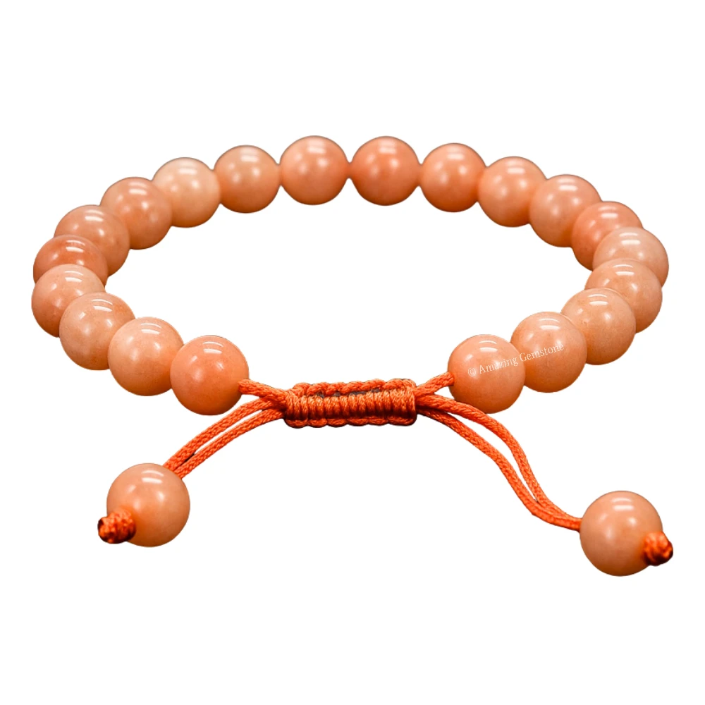 Peach Moonstone Bracelet (Adjustable)