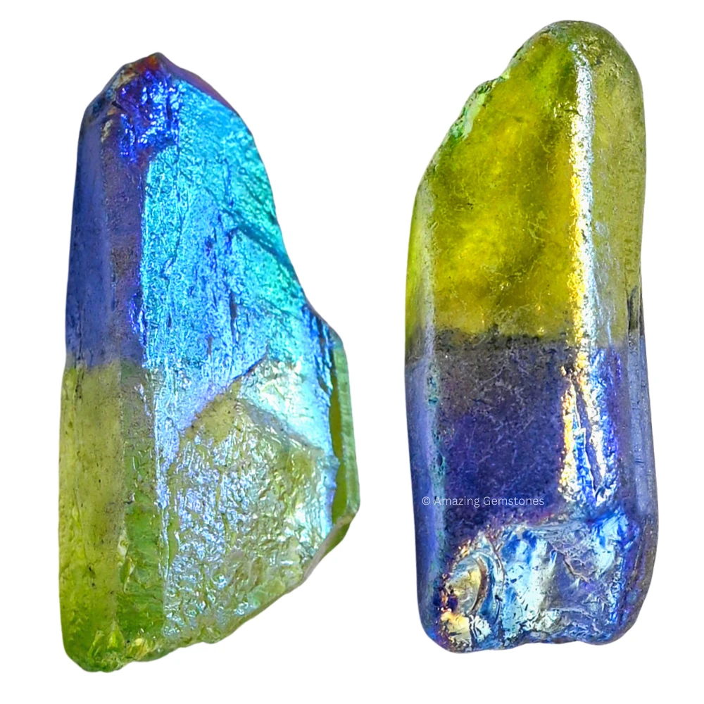 Apple Tanzine Aura Quartz Raw Crystal Points (5 Pieces)