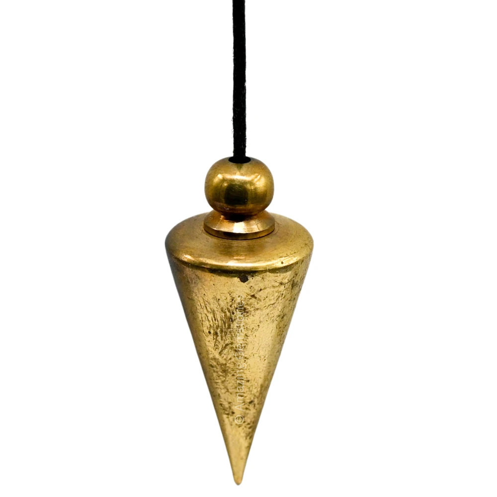 Copper Metal Pendulum - Gold Pointed Cone (MP92)