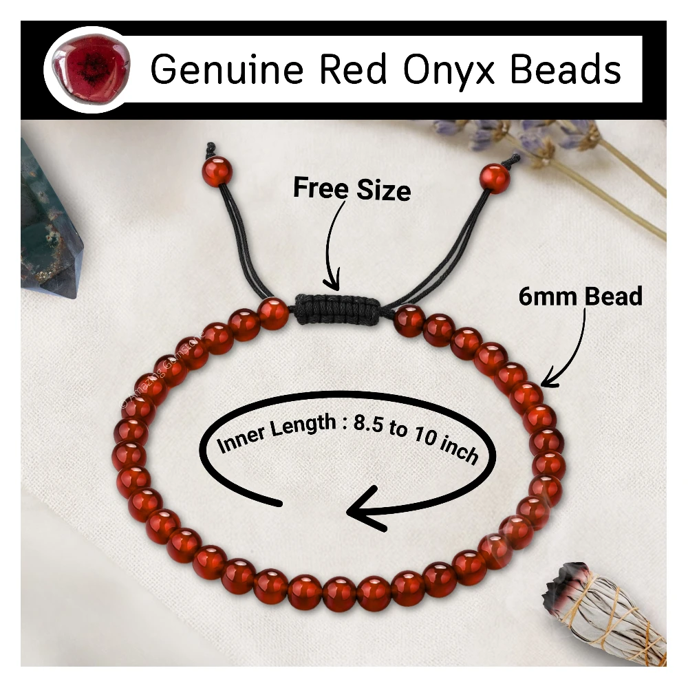 Red Onyx Anklet (Without Knot)