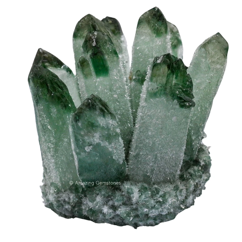 Green Quartz Natural Crystal Cluster