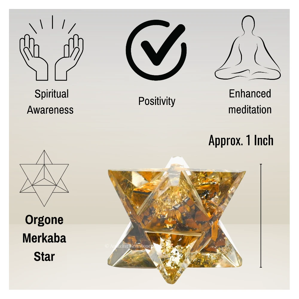 Tiger Eye Orgone Merkaba - 1 Inch