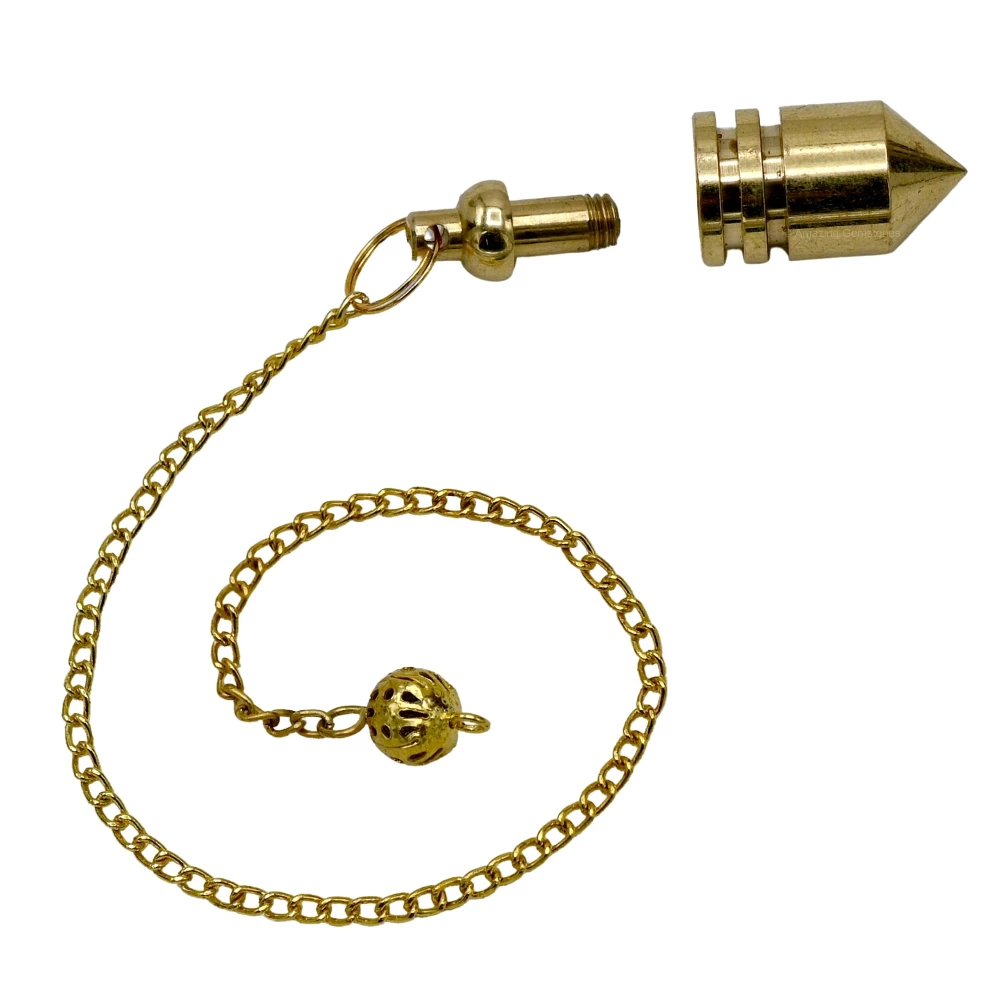 Copper Metal Pendulum - Gold Bullet with 2 Rings (MP49)