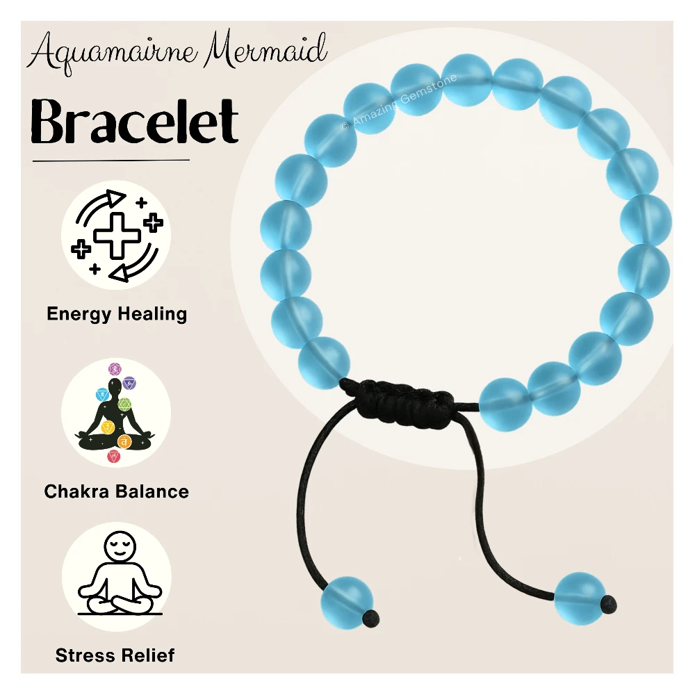 Aquamarine Mermaid Bracelet (Adjustable)