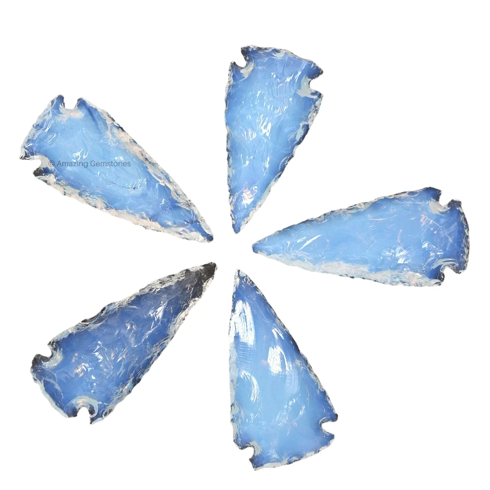 Opalite Crystal Arrowhead - 1" to 1.5" (5 Pieces)
