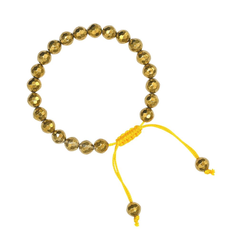 Golden Hematite Bracelet (Faceted-Adjustable)