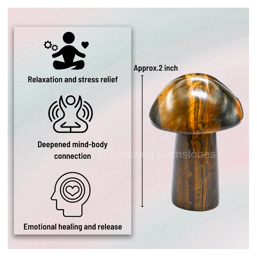 Tiger Eye Crystal Mushroom