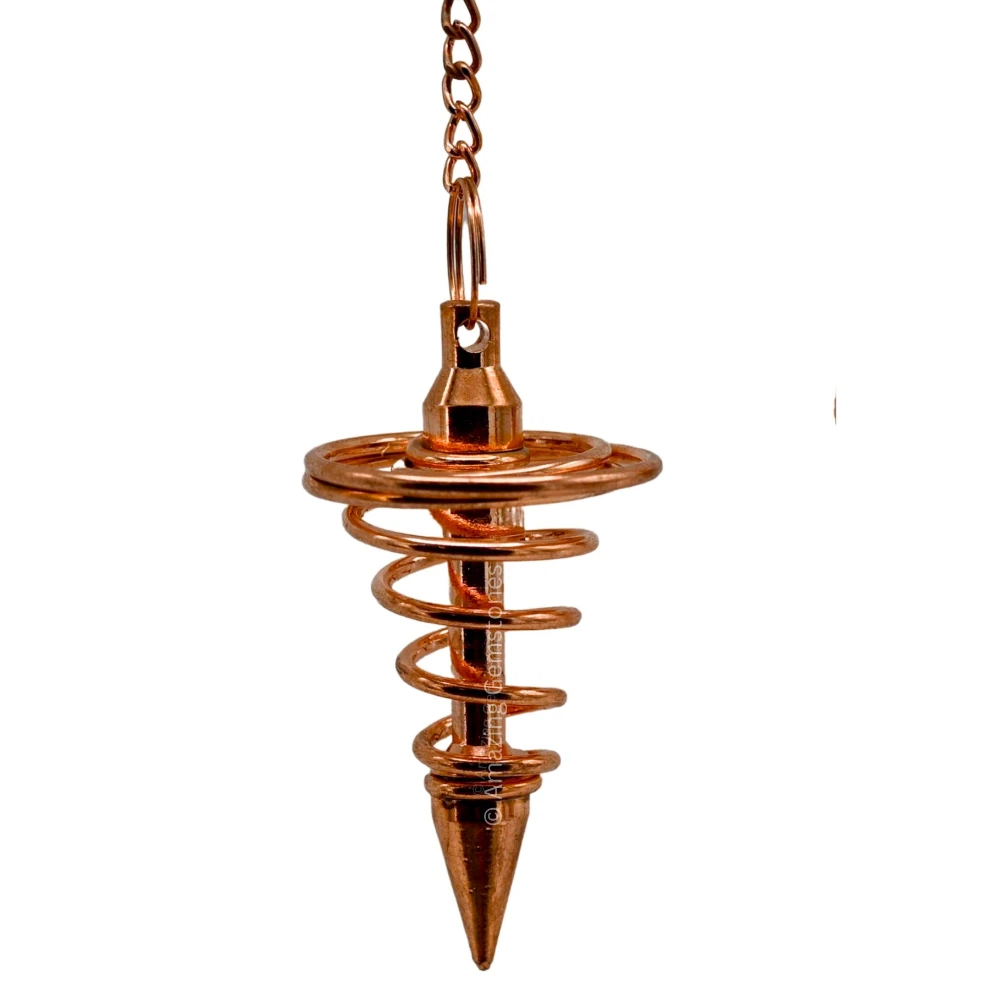 Copper Metal Pendulum - Rose Gold Vortex Spiral Twisted (MP09)