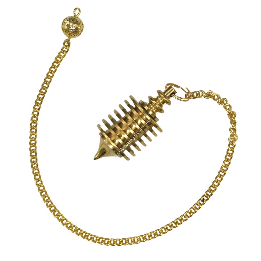 Copper Metal Pendulum - Gold Vertical Hard Coil (MP55)