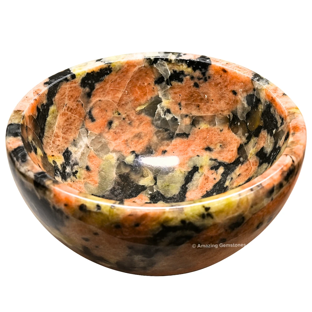 Pink Granite Crystal Bowl - 2 Inch