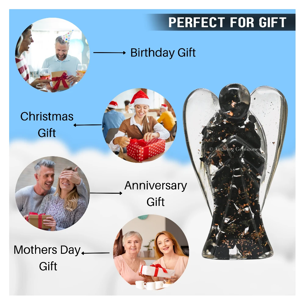 Shungite Orgone Angel Figurine (3 Inch)