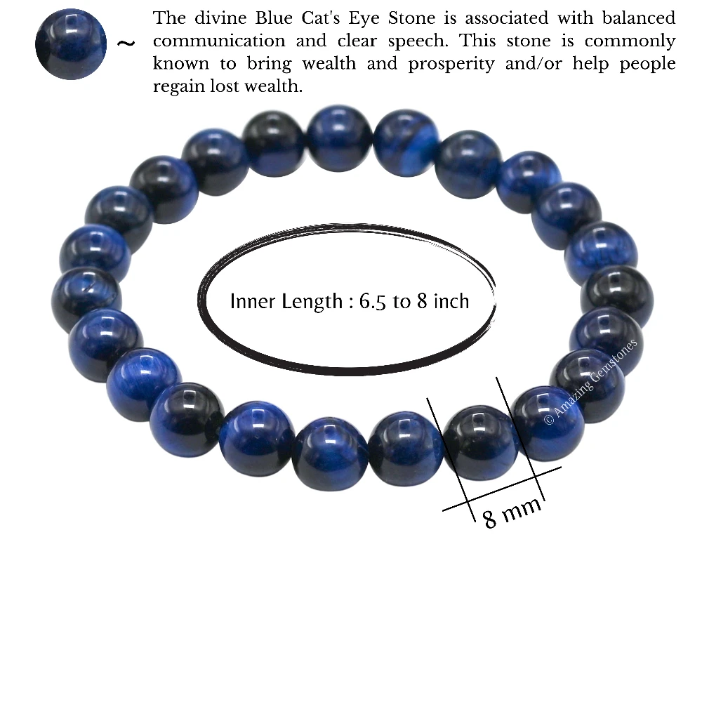 Blue Cat's Eye Bracelet (Strechable)