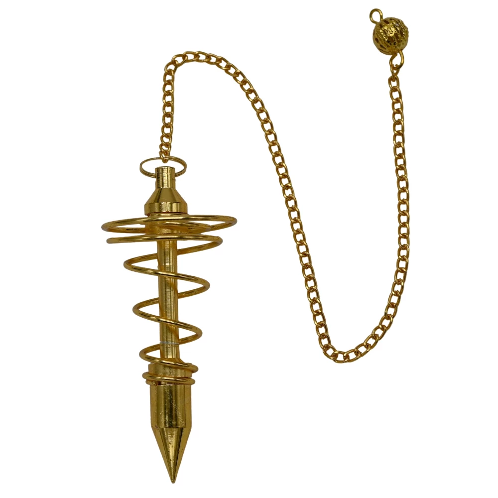 Copper Metal Pendulum - Gold Vortex Spiral Twisted (MP02)