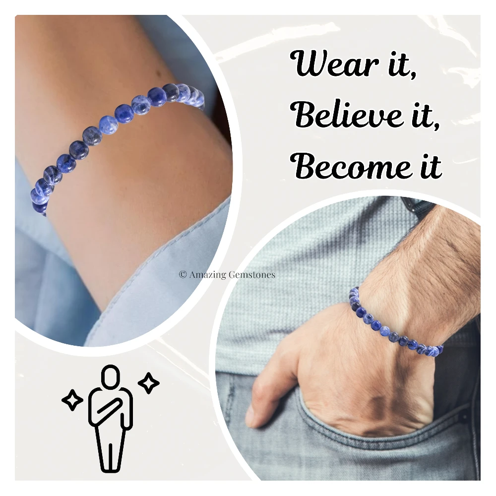 Sodalite Healing Crystal Bracelets - 6mm Beads
