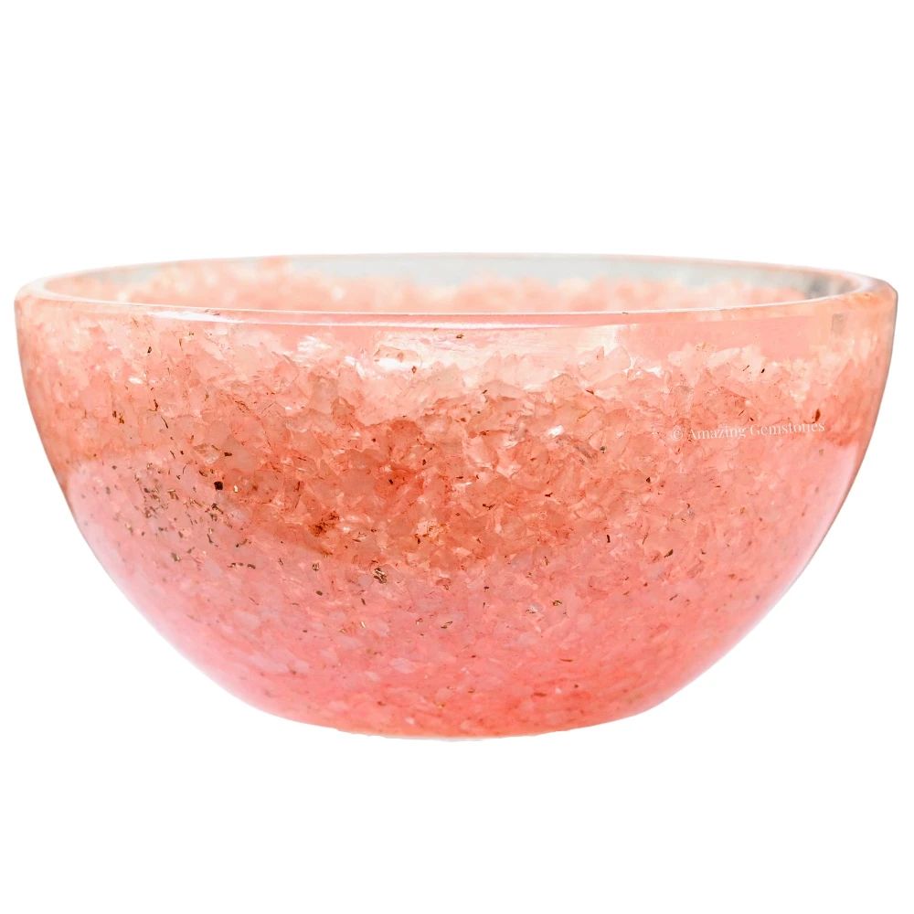 Rose Quartz Crystal Orgone Bowl (4 Inch)