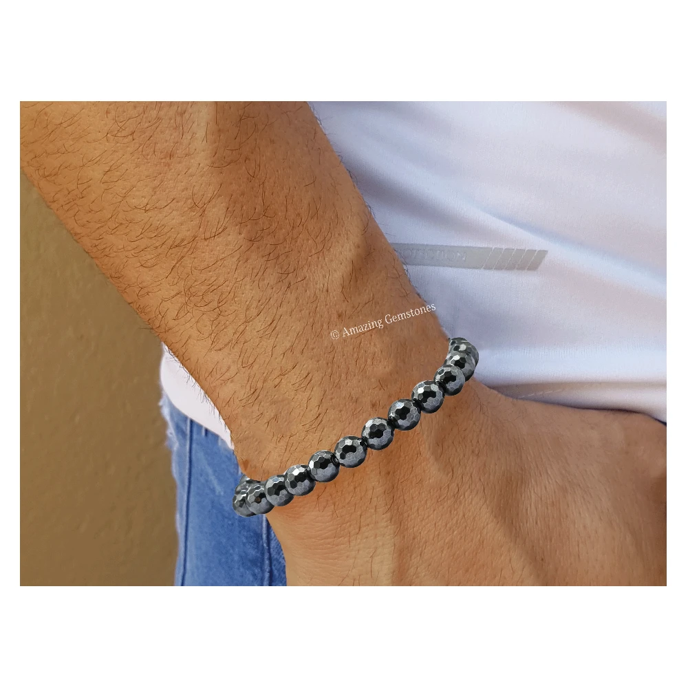 Hematite Bracelet (Faceted-Stretchable)