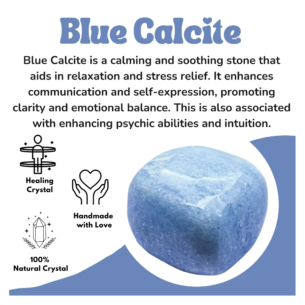 Tumbled Blue Calcite Stone Crystals (1 oz)