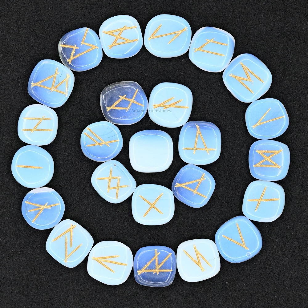 Opalite Rune Stones Set (Premium)