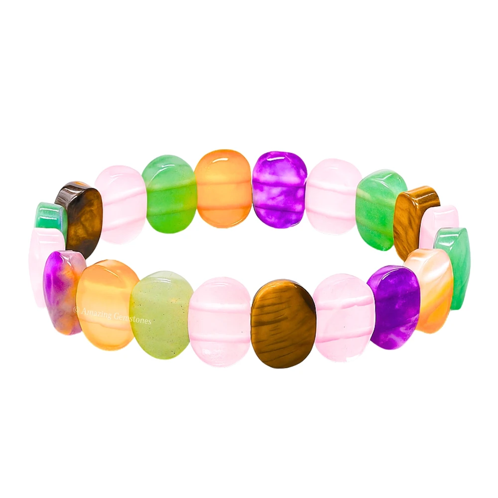 Multi Stone Faceted Bracelet - Oval Stone