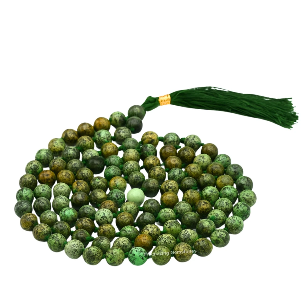 African Turquoise Mala (Hand Knotted)