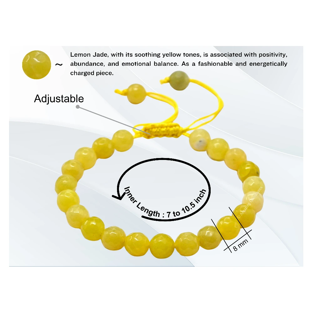 Lemon Jade Bracelet (Faceted) (Adjustable)