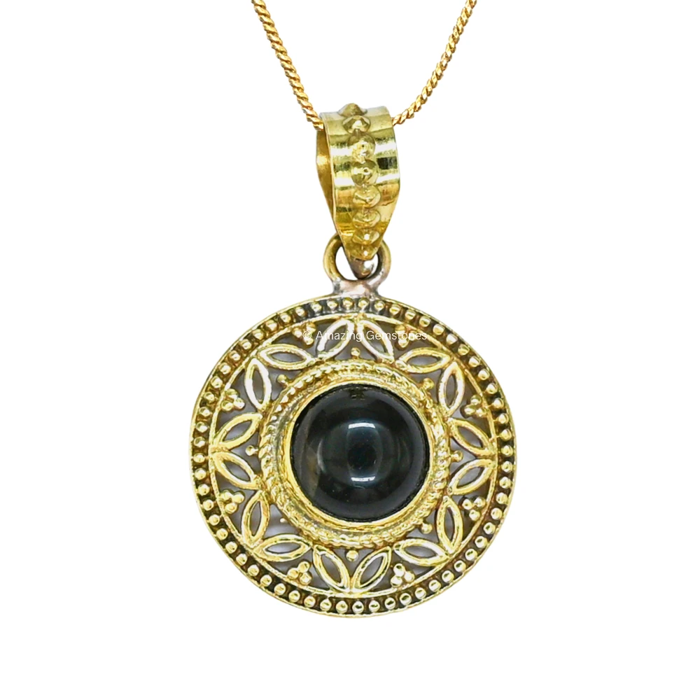 Black Obsidian Bead Necklace Premium
