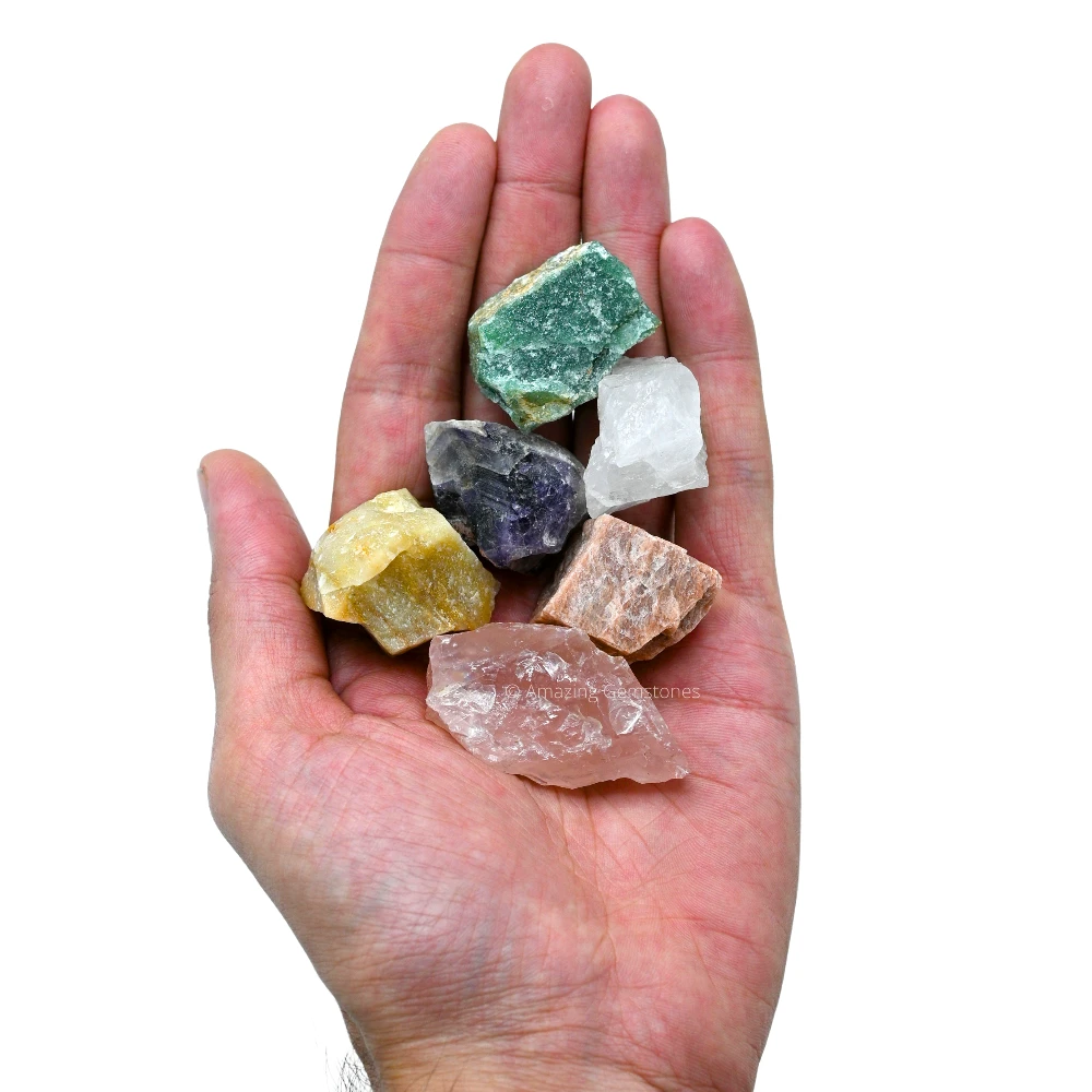 7 Chakra Tumbled and Raw Stone (13 Pcs)