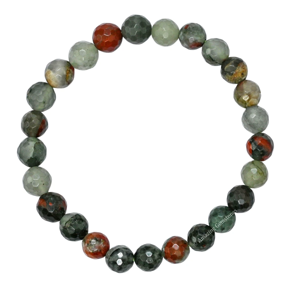 African Bloodstone Bracelet (Faceted-Stretchable)