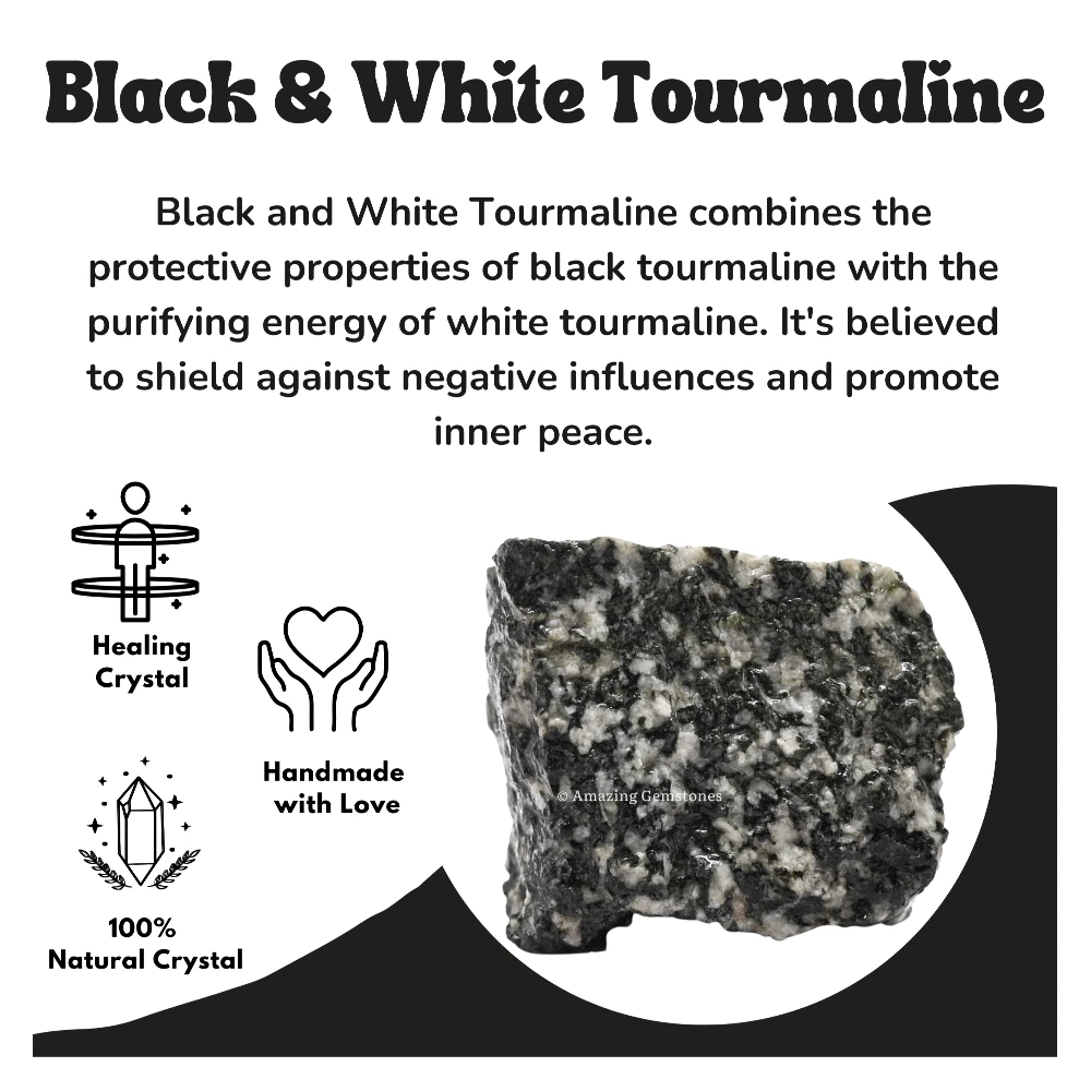Black & White Tourmaline Raw Crystals (1 LB)