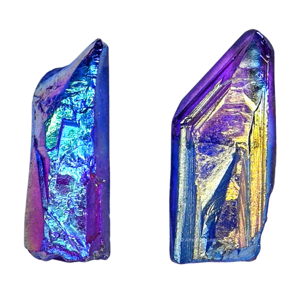 Amethyst Tanzine Aura Quartz Raw Crystal Points (5 Pieces)