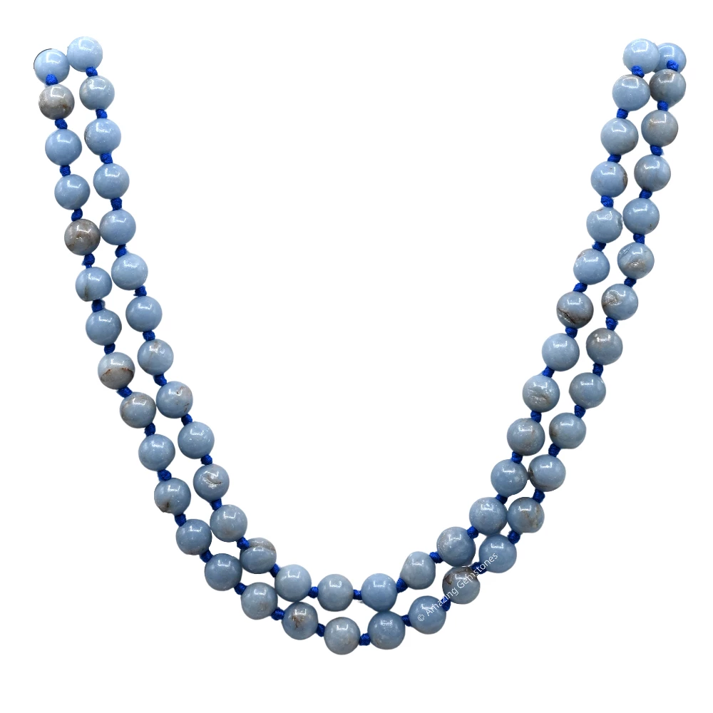 Angelite 108 Beads Japa Mala (Hand Knotted)
