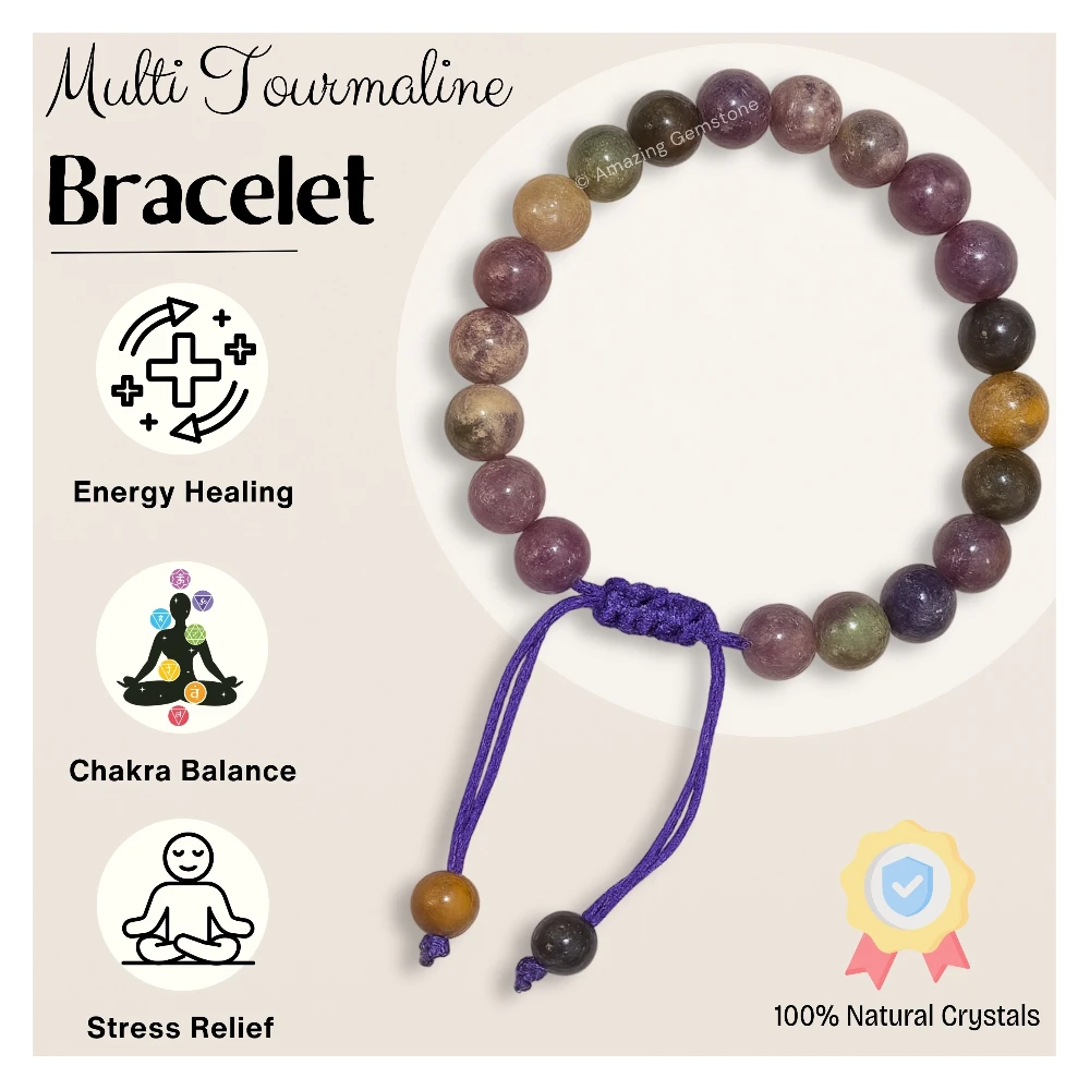 Multi Tourmaline Bracelet (Adjustable)