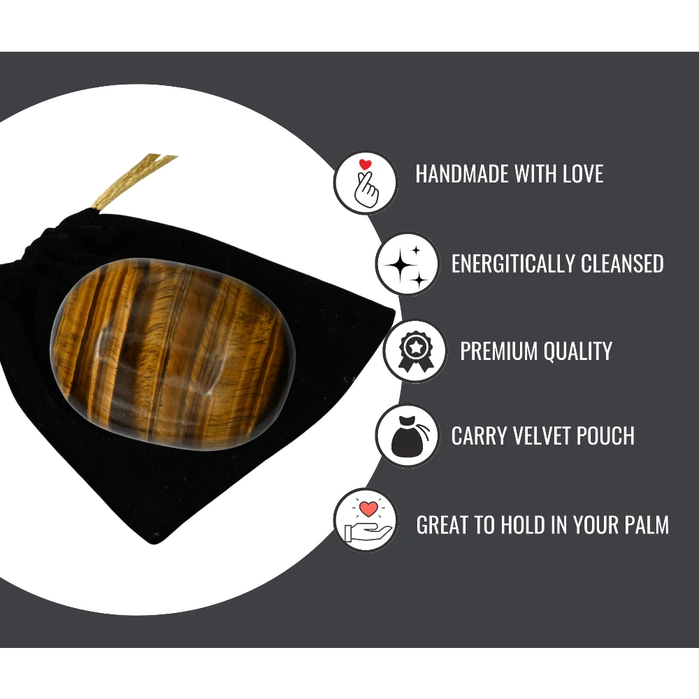 Tiger Eye Palm Stone