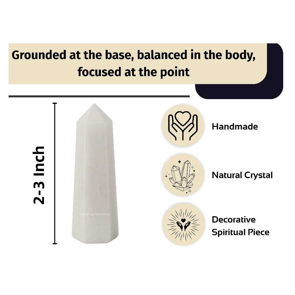 Snow Quartz Tower (2" to 3" inch)