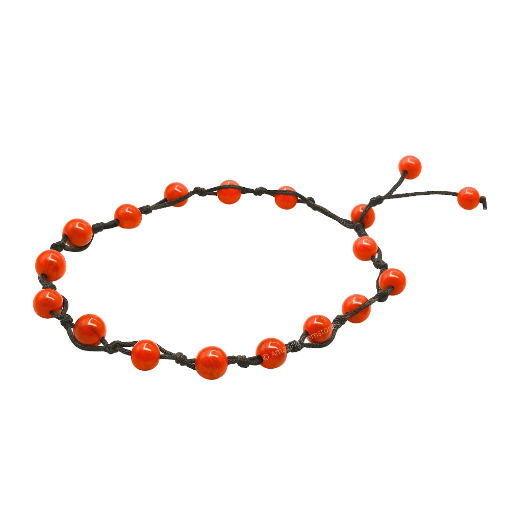 Red Jasper Anklet (Hand Knotted)