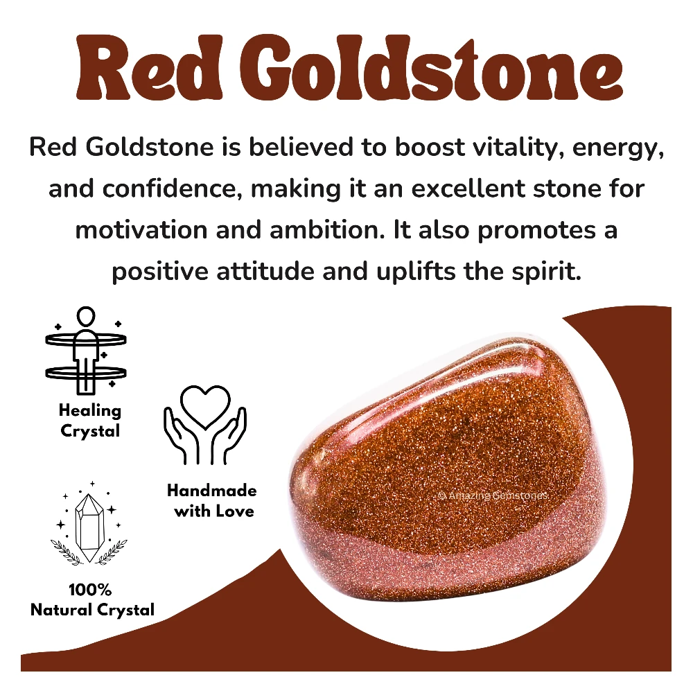Tumbled Red Goldstone Stone Crystals (1 oz)