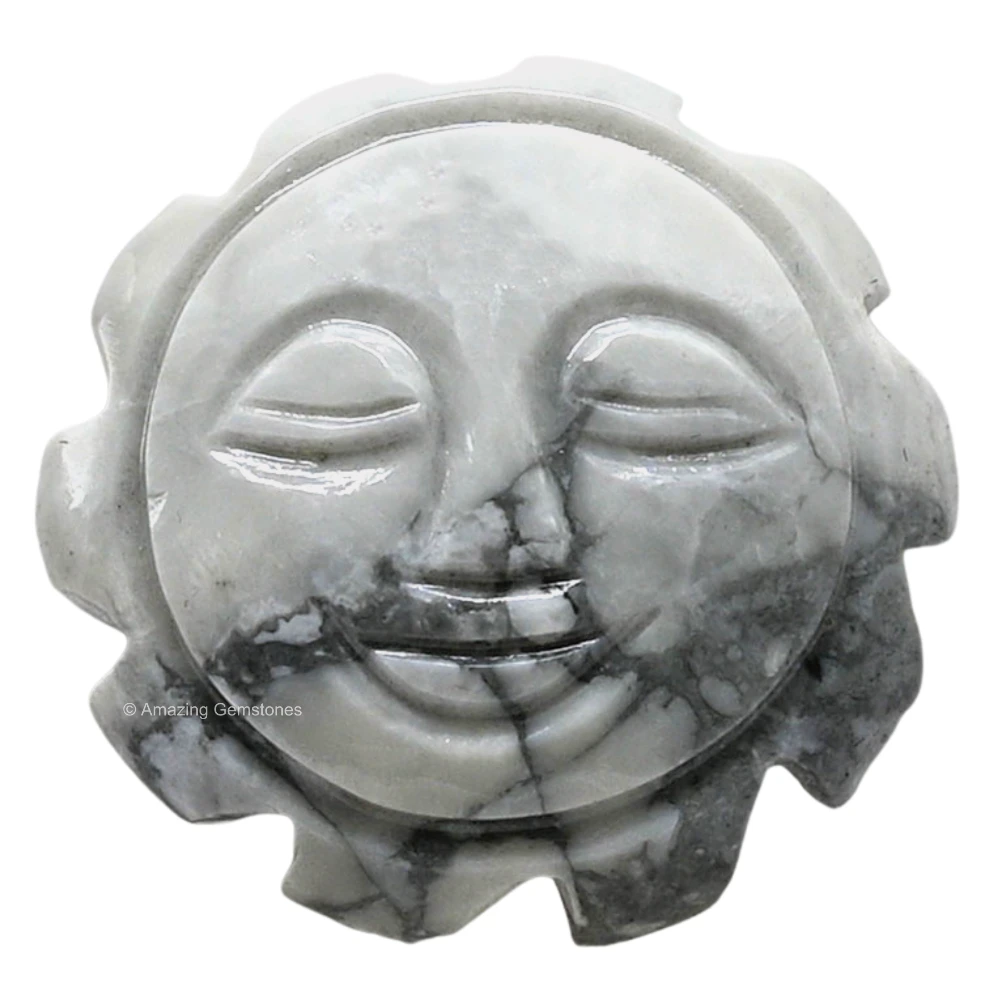 Howlite Crystal Sun Face