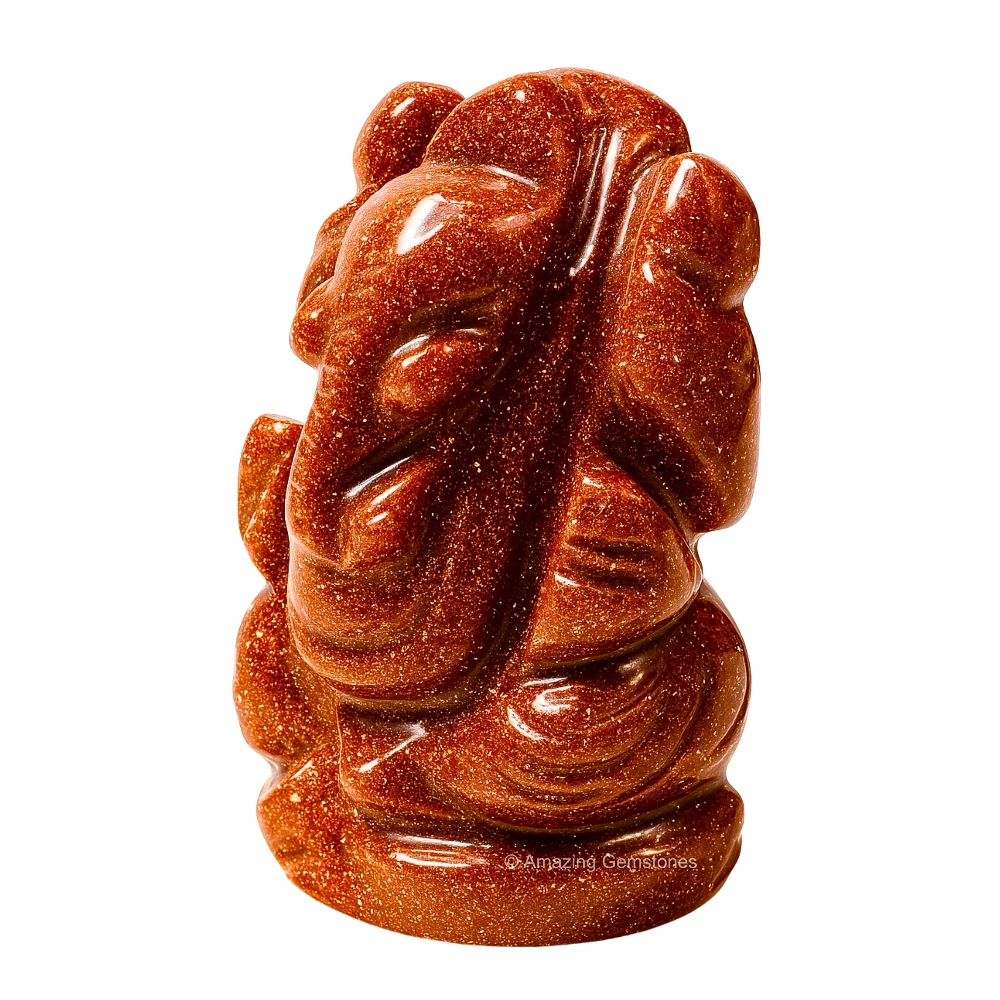 Red Goldstone Ganesha Crystal Idol