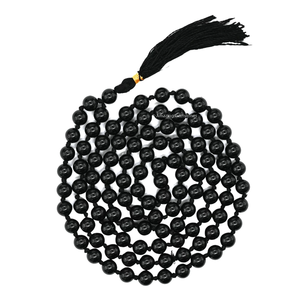 Black Tourmaline Mala (Hand Knotted)