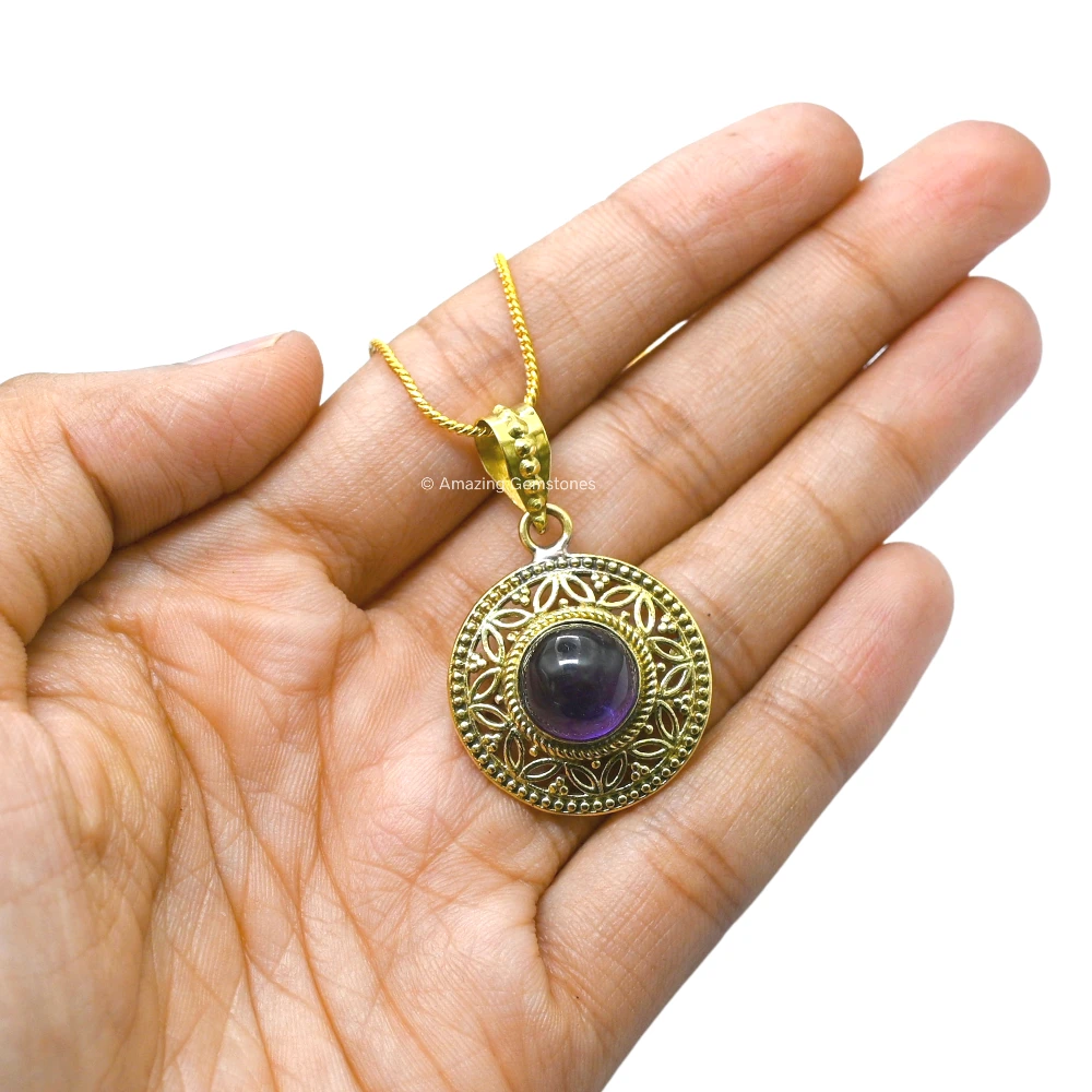 Amethyst Bead Necklace Premium